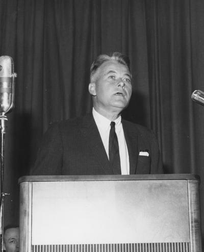 Combs, Bert T., b. Manchester, Kentucky, August 13, 1911. d. December 4, 1991. Attorney. Judge. 1959 - 63 Governor of Kentucky. University of Kentucky, 1937 law degree, speaking at the Medical Center for the College of Dentistry Dedication