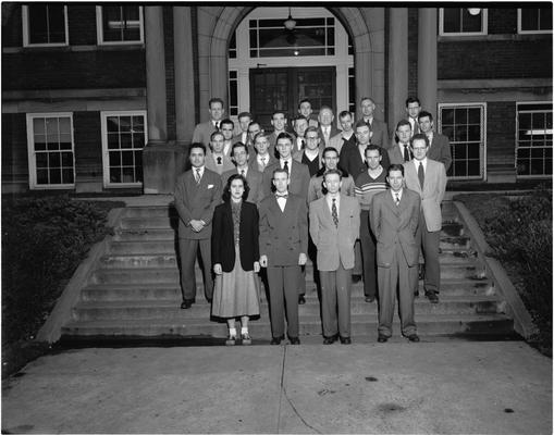 Sigma Pi Sigma-National Physics in front of Pence Hall