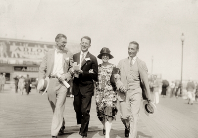 A group portrait of two unidentified men, Margaret Ingels and 