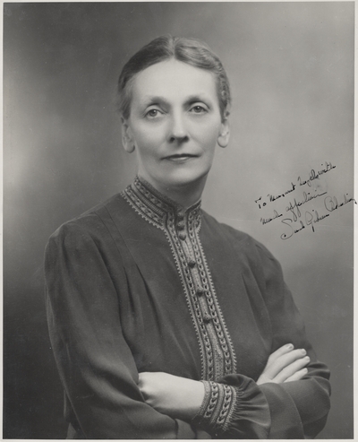 An autographed portrait of Sarah Gibson Blanding, President of Vassar College, taken by Delar Rockefeller Center