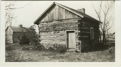 One story slave cabin; used as illustration facing page 50 in Coleman's 