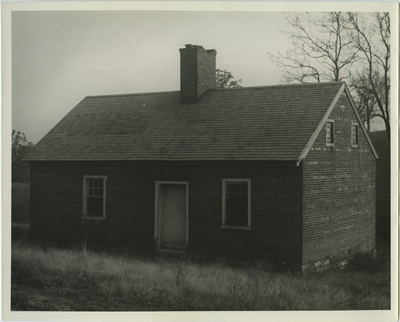 One story slave cabin; written on back: 