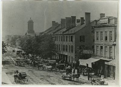 Pre-civil war Main Street in Lexington, Kentucky; written on back: 