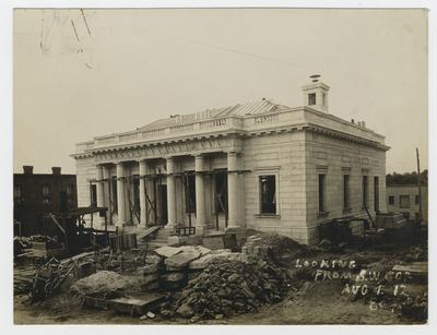 Construction of post office.                          Winchester, Kentucky // Post Office // From S.E. Cor. typed note