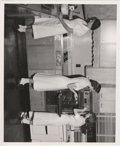 Home Economics students in a kitchen