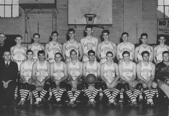 Basketball team, 1937-38, with Adolph Rupp seated far left
