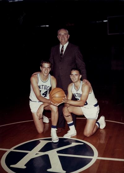 Coach Adolph Rupp pictured with Bill Lickert (left) and Dick Parsons