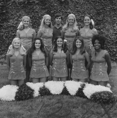 Unidentified members of the cheerleading team