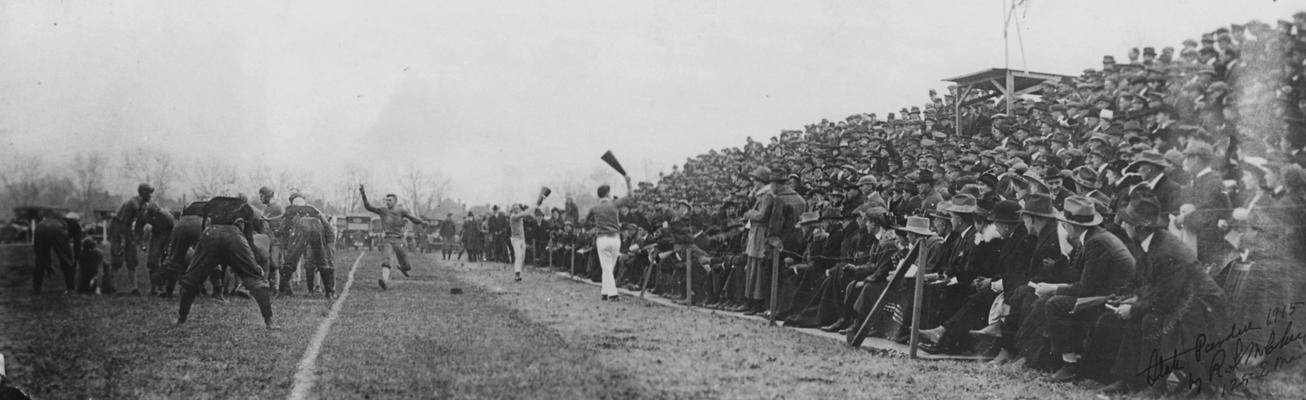 Fans watching the State University of Kentucky versus Purdue football game, 1915; State defeated Purdue 7-0; photographer:  R. R. Rodney Boyce and Associates