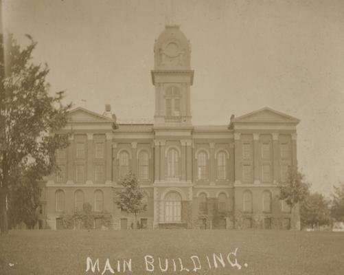 Administration Building, with rounded cupola and hand-titled 