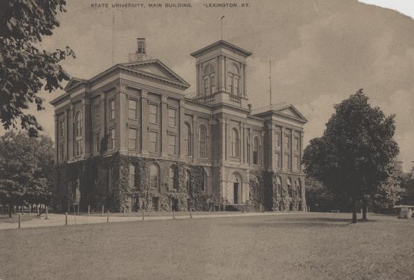 Administration Building; sepia tone postcard published by Wrenn and King, Lexington