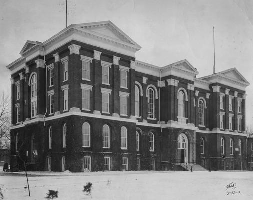 Administration Building during winter. Photo appears on page 9 in the 1920 Kentuckian