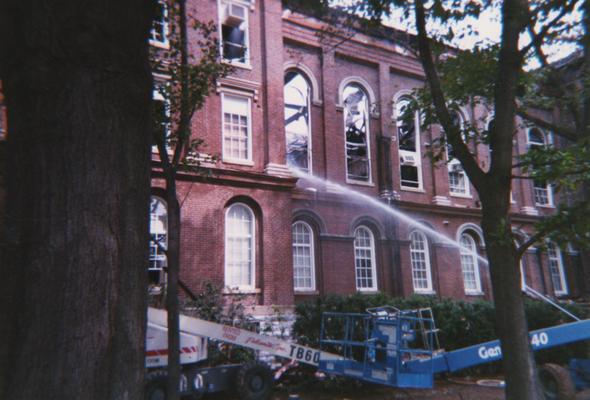 Administration Building fire, May 15, 2001