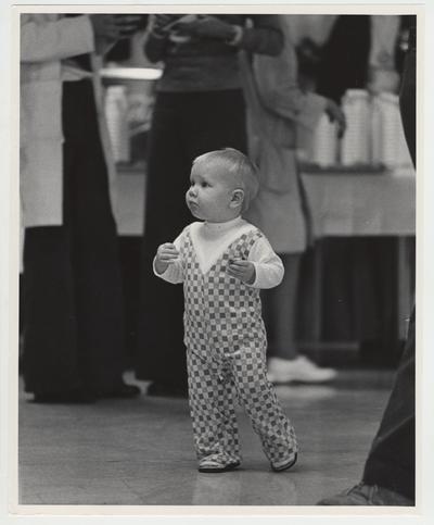 A young boy at a Christmas party in the Medical Center