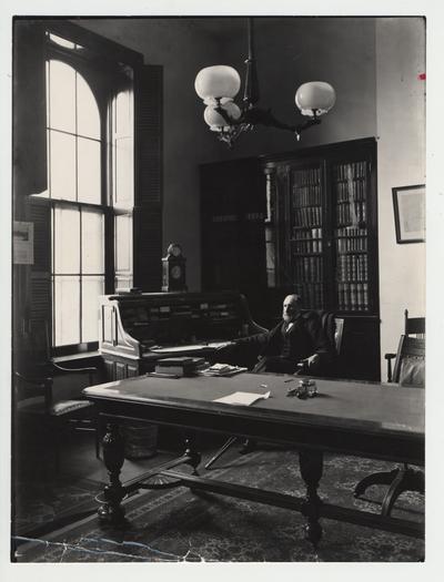 President James Kennedy Patterson in his office in the Main Building