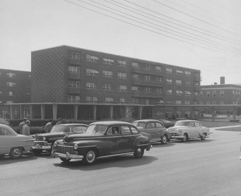 Cars parked in front of Donovan Hall. Donovan Hall was named after former University of Kentucky President Herman L. Donovan. On May 30, 1955, the dedication occurred