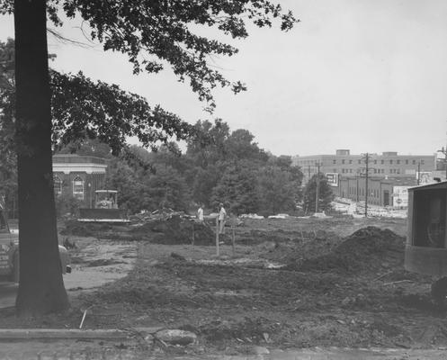 Construction of Holmes Hall began on June 27, 1956, a woman's dormitory which was named after Sarah B. Holmes and dedicated on May 25, 1958. Received July 31, 1956 from Public Relations