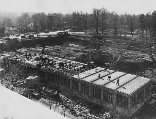 Construction of the Fine Arts Building. Photographer: W. E. Sutherland