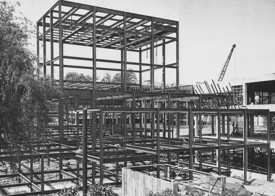 Construction of the Fine Arts Building. Photographer: Mack Hughes. Received April 26, 1948 from Public Relations