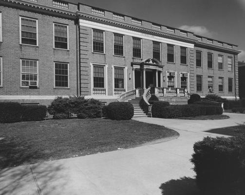 The front side of the Grehan Journalism Building. The Journalism Building was dedicated on November 2, 1951 and named after Enoch Grehan. It is also the home to the independent student newspaper, 