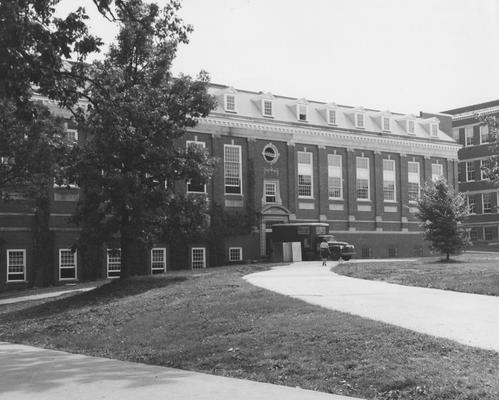 Exterior of King Library; completed 1931 and addition completed August of 1962. Received September 17, 1962 from Public Relations