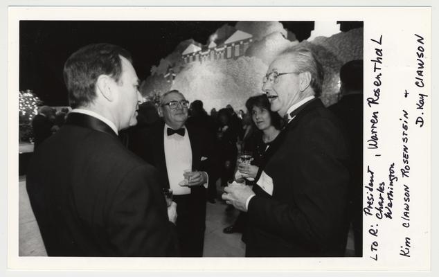 From the left:  President Wethington, Warren Rosenthal, Kim Clawson Rosenstein, and Dr. Kay Clawson at a Fellows Dinner