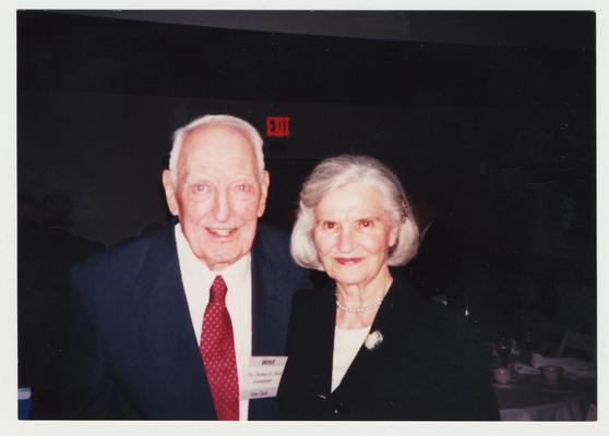 Loretta Clark (right) is standing with Dr. Thomas D. Clark (left) at the Publishing of 