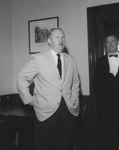 At the dedication at Keeneland, Charles Gosnell, librarian of New York University (standing in doorway)