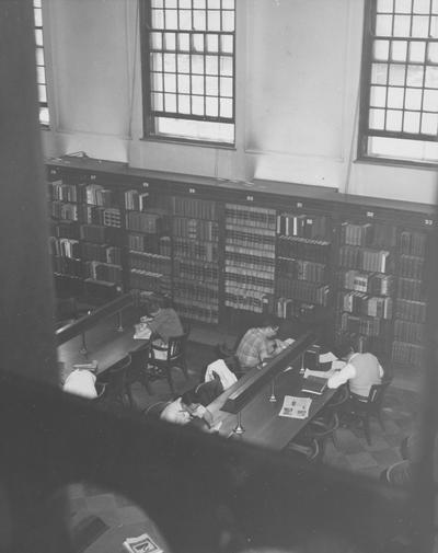 Breckinridge Room (Reference Room)--students studying. Received May 21, 1958 from Public Relations