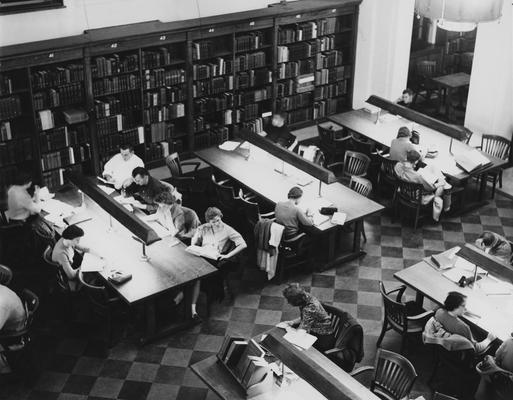 Overhead view of the Reading Room in King Library