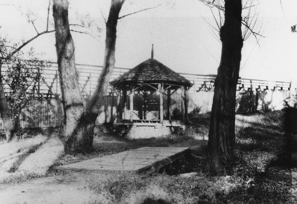 Gazebo near old bleachers