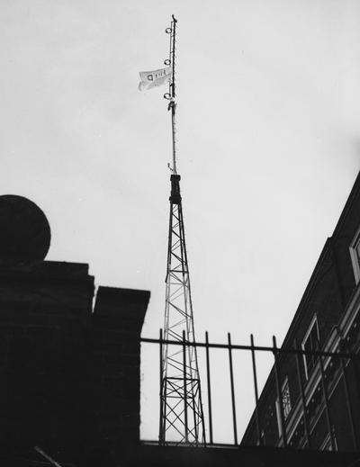 Radio Tower on McVey Hall. Received December of 1960 from Public Relations