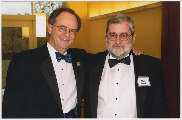 President Lee Todd and Allan Vestal (Dean of Law) are at a ceremony for the reopening of the Main Building