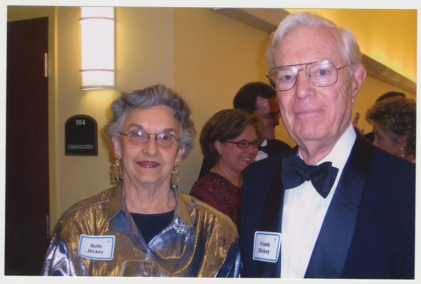 Former UK President Frank Dickey and Betty Dickey are at a ceremony for the reopening of the Main Building