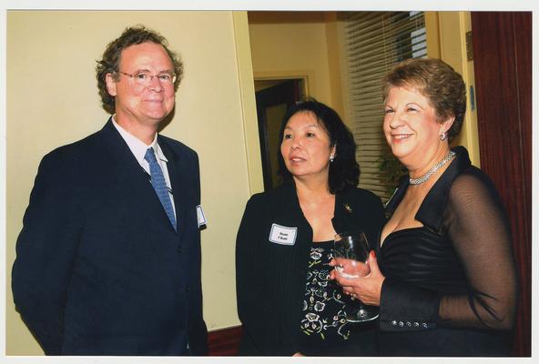 From the left:  David Mohney (Dean of the College of Design), Joan Chan, and Barbara Jones, Chief Counsel.  They are at a ceremony for the reopening of the Main Building