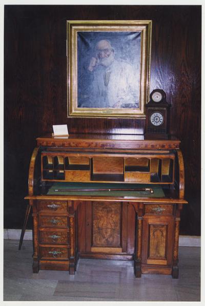 Portrait, desk, and other artifacts used by President James K. Patterson are displayed in the lobby of the M. I. King Library.  As of 2005 most of these items are in the President's board room in the main building
