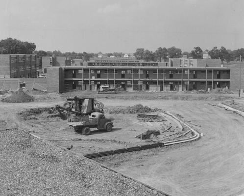 Construction of Shawneetown Apartments. Received August 21, 1957 from Public Relations