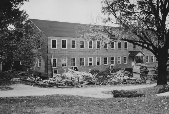 Demolition of Social Sciences Building. Received October 22, 1947 from Public Relations