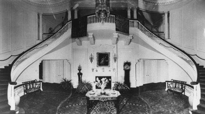 Interior view of main hall in Spindletop Hall