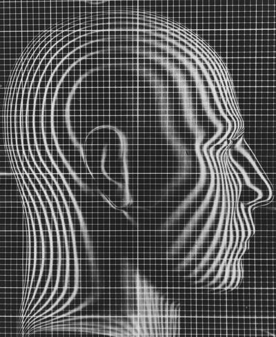 Contour map of a face, side view. Received June 13, 1957 from Cincinnati Enquirer