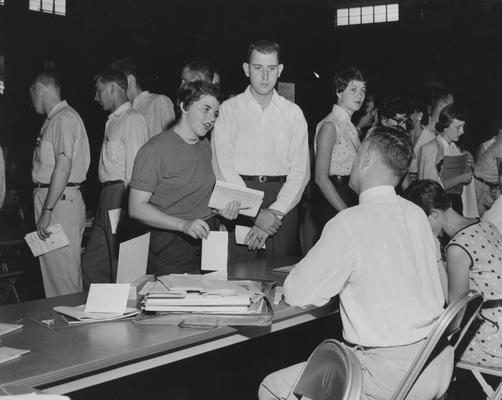 Registration--girl in sleeveless blouse is Lydia 