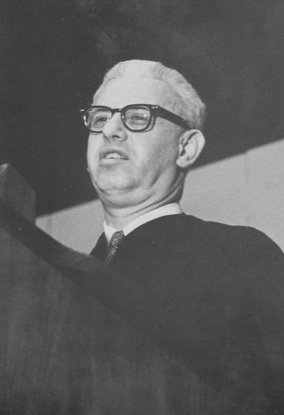 Founders Day Convocation for President Kennedy and President Johnson; pictured is Arthur Goldberg, Secretary of Labor