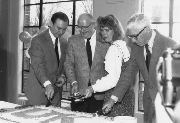 From left to right: President Charles Wethington, Robert Hemenway, Paige Estes, and John Gaines