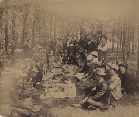 Picnic at High Bridge, future Governor Augustus O. Stanley is on the left holding a chicken leg