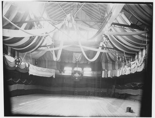 The gym in Barker Hall decorated for the Junior Prom