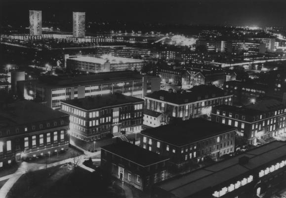 University of Kentucky campus at night