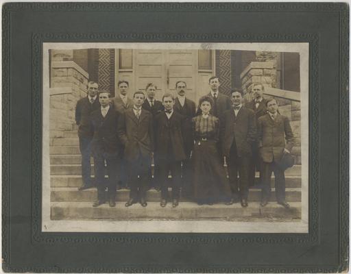 Students of Short Course in Agriculture; Included are: Fred Stubert Lloyd, Robert Murray Hagan, M. Raymond Burton, Ralph Dulton Karsner, John H. Richardson, J. T. Rigsby, Dr. James A. McKee, Frederic Larence Winstel; Received 1948, August 10 from Dr. Funkhouser's Office
