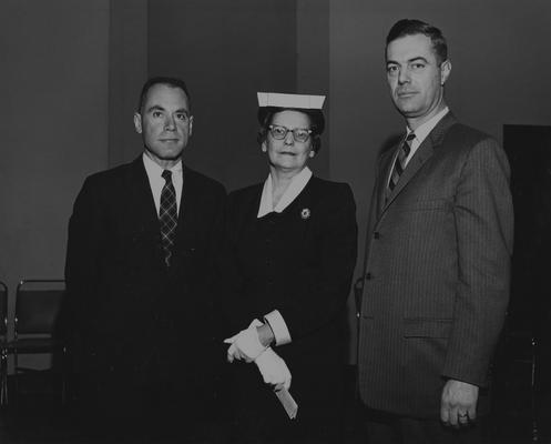 One day Short Course in Landscaping; From left to right: Dr. Robert S. Reich, professor of Landscape Architecture, Louisiana State University; Mrs. James Pursefull, Pineville, president of the Garden Club of Kentucky, and President Dickey