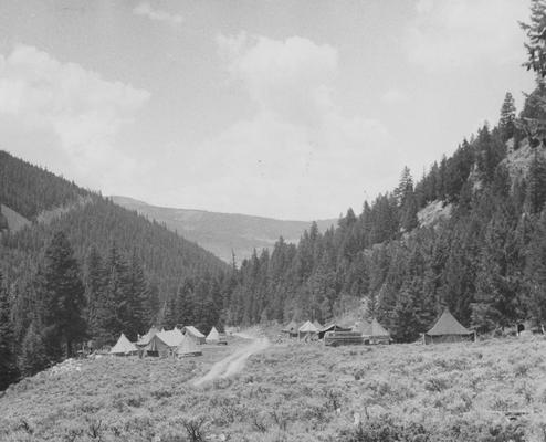 This campsite in 1951 was located in a ravine near Crested Butte