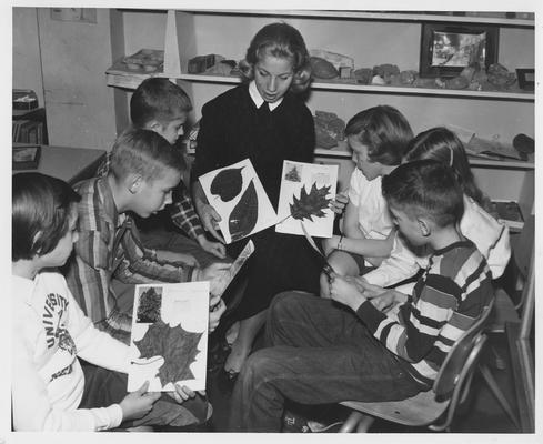 Student teacher in an elementary grade classroom